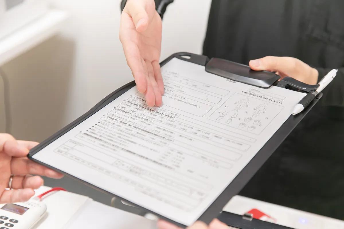 カウンセリング票の記入のイメージ